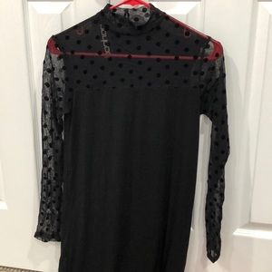Mock neck shift dress